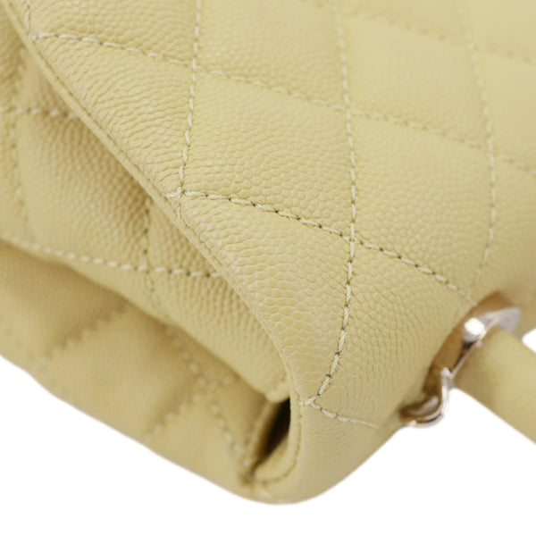 CHANEL Extra Mini Coco Handle Flap Bag Shoulder Bag Yellow