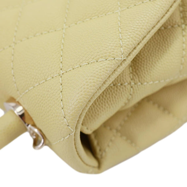 CHANEL Extra Mini Coco Handle Flap Bag Shoulder Bag Yellow