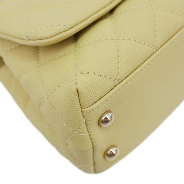 CHANEL Extra Mini Coco Handle Flap Bag Shoulder Bag Yellow
