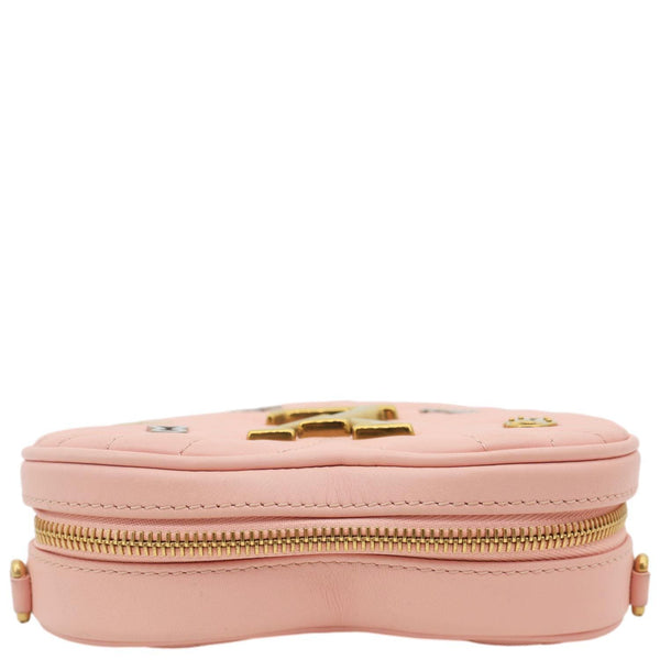 LOUIS VUITTON New Wave Heart Quilted Leather Shoulder Bag Dusty Pink