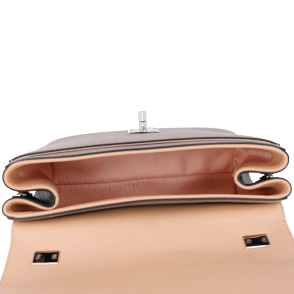 LOUIS VUITTON Lockme II BB  Pebbled Leather Crossbody Bag Rose Fog