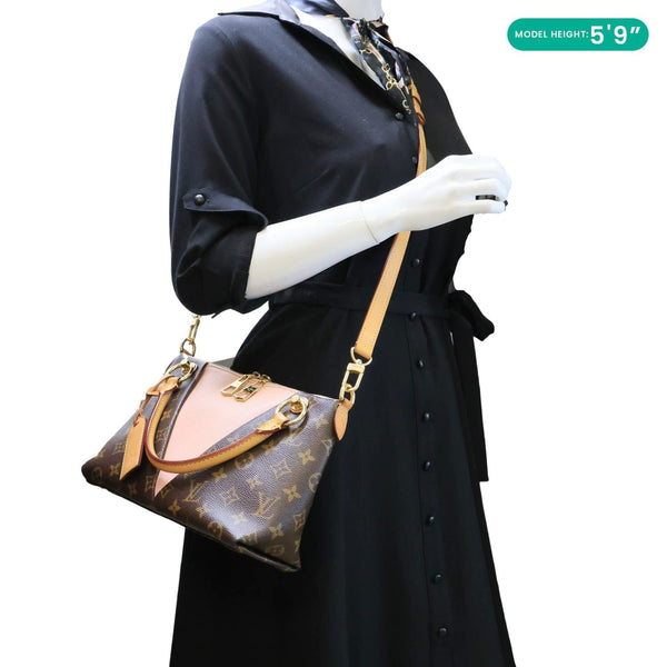 LOUIS VUITTON V BB Monogram Canvas Satchel Bag Pink