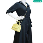 CHANEL Extra Mini Coco Handle Flap Bag Shoulder Bag Yellow