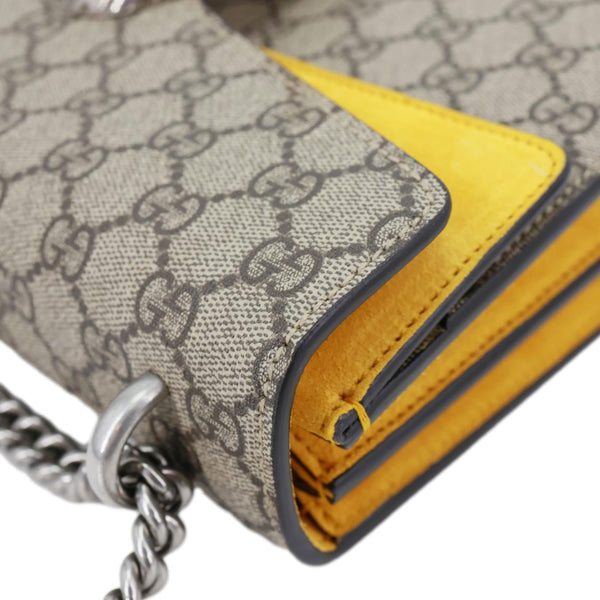 GUCCI Dionysus Small GG Supreme Canvas Shoulder Bag Beige 400249
