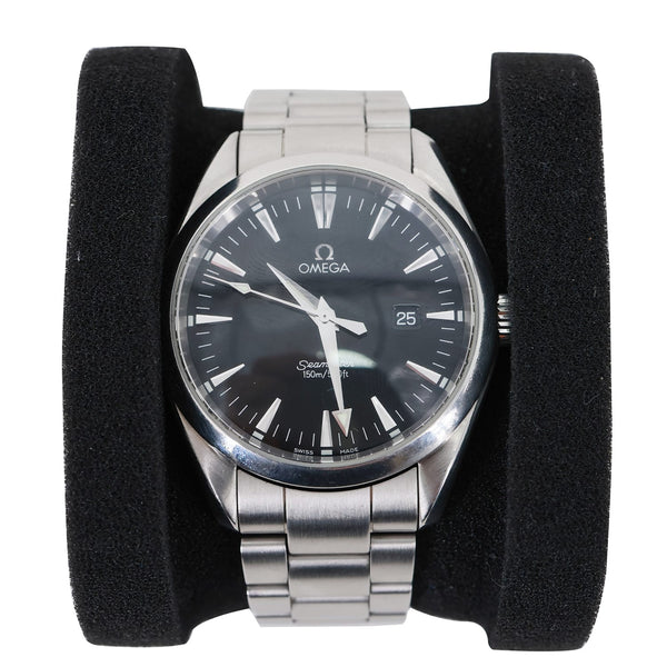 Omega Seamaster Aqua Terra Precision Quartz SS Watch Black Dial 40MM
