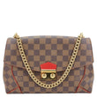 LOUIS VUITTON Caissa Damier Ebene Chain Clutch Shoulder Bag Brown