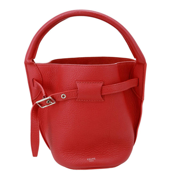 CELINE Nano Big Drummed Leather Bucket Bag Red