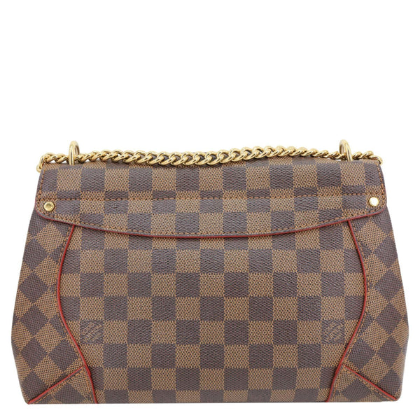 LOUIS VUITTON Caissa Damier Ebene Chain Clutch Shoulder Bag Brown