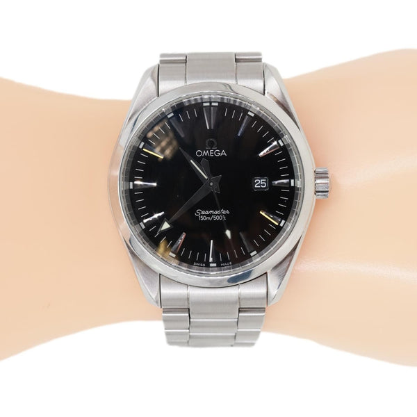 Omega Seamaster Aqua Terra Precision Quartz SS Watch Black Dial 40MM