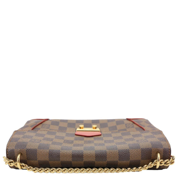 LOUIS VUITTON Caissa Damier Ebene Chain Clutch Shoulder Bag Brown