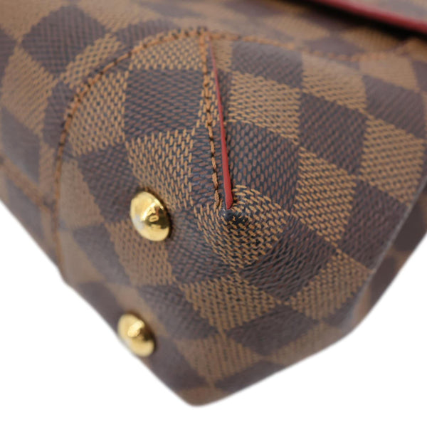 LOUIS VUITTON Caissa Damier Ebene Chain Clutch Shoulder Bag Brown