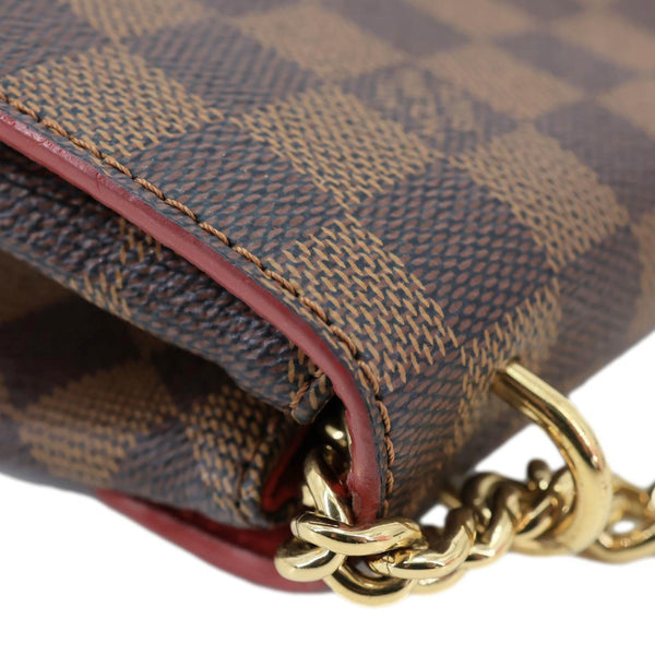 LOUIS VUITTON Caissa Damier Ebene Chain Clutch Shoulder Bag Brown
