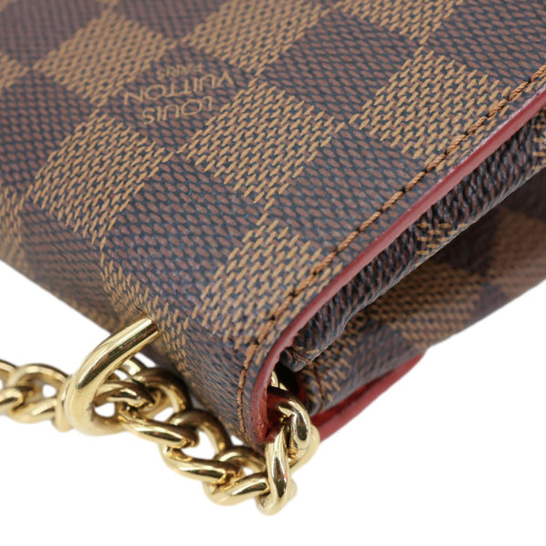 LOUIS VUITTON Caissa Damier Ebene Chain Clutch Shoulder Bag Brown