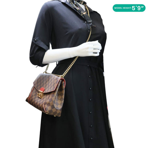 LOUIS VUITTON Caissa Damier Ebene Chain Clutch Shoulder Bag Brown