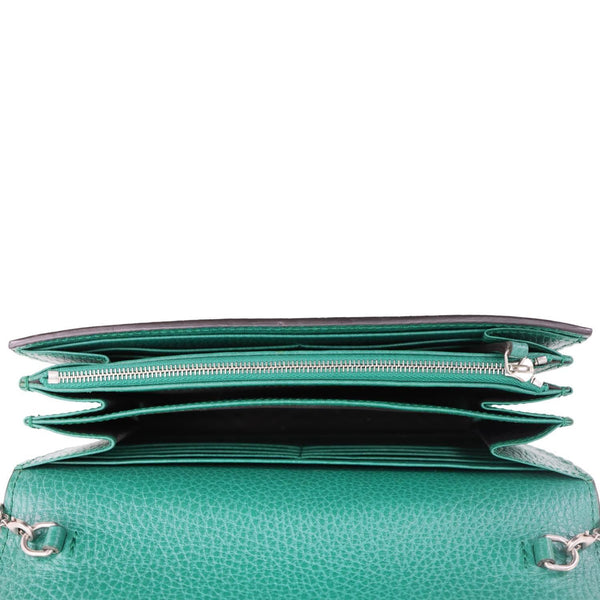 GUCCI Dionysus Crystal Mini Dollar Calfskin Leather Crossbody Bag Green 401231