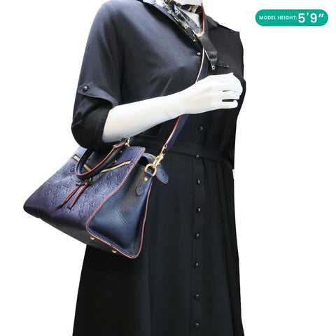 LOUIS VUITTON Sully PM Monogram Empreinte Leather Shoulder Bag Marine Rouge