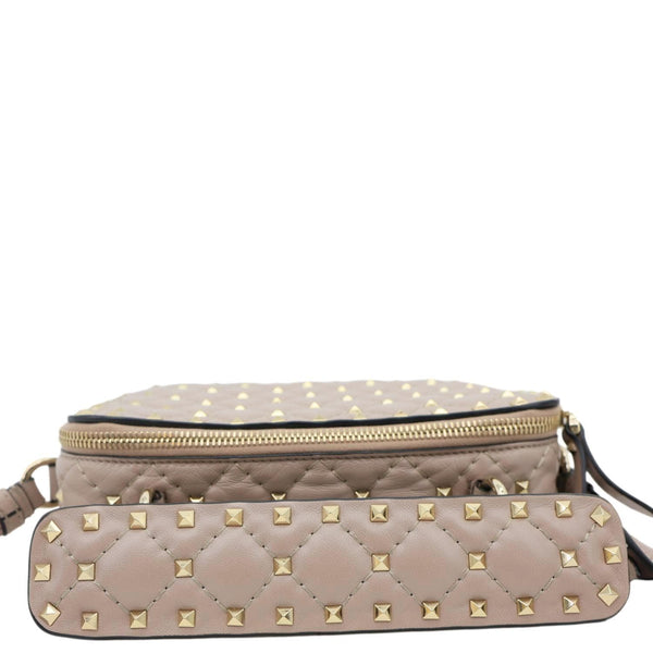 VALENTINO Garavani Rockstud Spike Quilted Leather Crossbody Bag Rose Pink