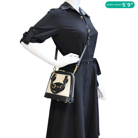 GUCCI Horsebit 1955 Mini Leather Crossbody Bag Black 640716