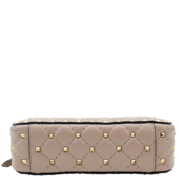 VALENTINO Garavani Rockstud Spike Quilted Leather Crossbody Bag Rose Pink