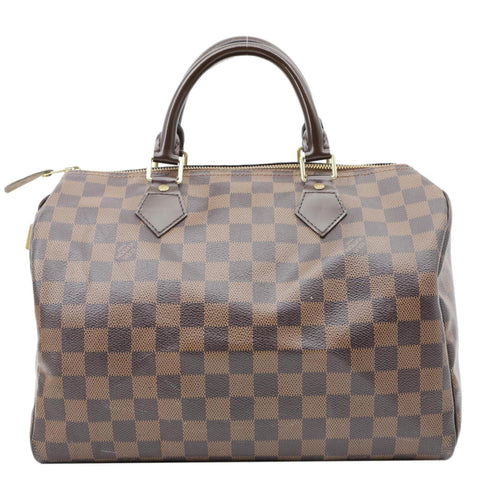 LOUIS VUITTON Speedy 30 Damier Ebene Satchel Bag Brown
