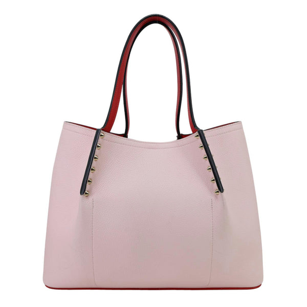 CHRISTIAN LOUBOUTIN Cabarock Spiked Small Calfskin Leather Shopper Tote Bag Pink