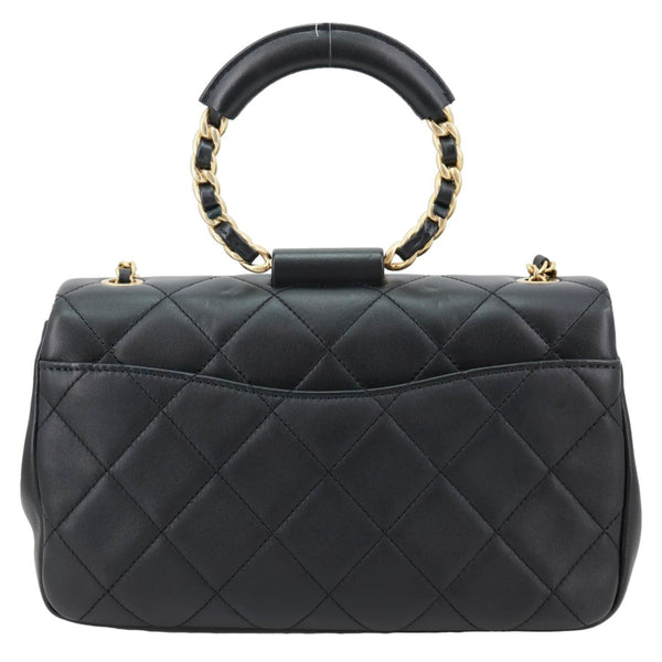 CHANEL In The Loop Flap Medium Quilted Lambskin Leather Shoulder Bag Black