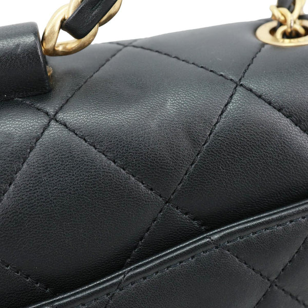 CHANEL In The Loop Flap Medium Quilted Lambskin Leather Shoulder Bag Black