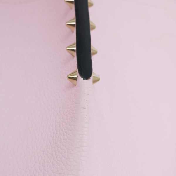 CHRISTIAN LOUBOUTIN Cabarock Spiked Small Calfskin Leather Shopper Tote Bag Pink