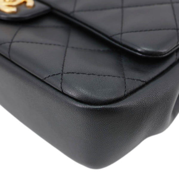 CHANEL In The Loop Flap Medium Quilted Lambskin Leather Shoulder Bag Black