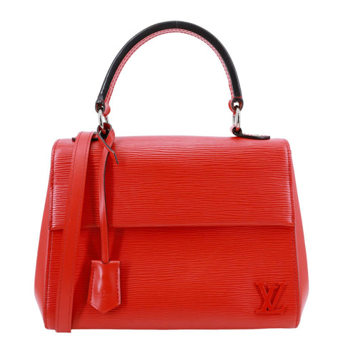 LOUIS VUITTON Cluny MM Epi Leather Top Handle Crossbody Bag Red