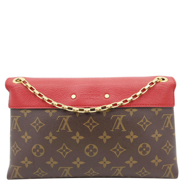 LOUIS VUITTON Pallas Chain Monogram Canvas Crossbody Bag Cherry