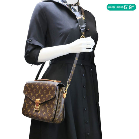 LOUIS VUITTON Metis Pochette Monogram Canvas Crossbody Bag Brown