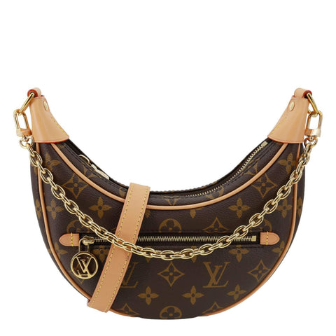 LOUIS VUITTON Loop Monogram Reverse Canvas Hobo Bag Brown
