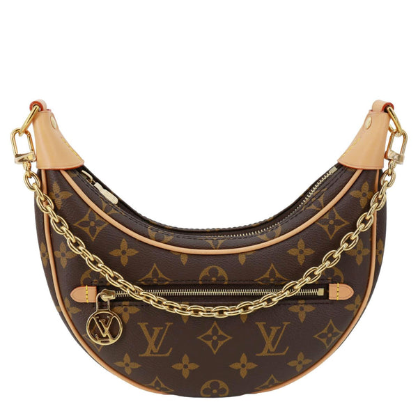 LOUIS VUITTON Loop Monogram Reverse Canvas Hobo Bag Brown