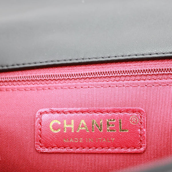 CHANEL In The Loop Flap Medium Quilted Lambskin Leather Shoulder Bag Black
