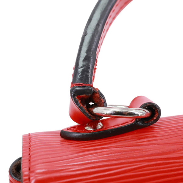 LOUIS VUITTON Cluny MM Epi Leather Top Handle Crossbody Bag Red