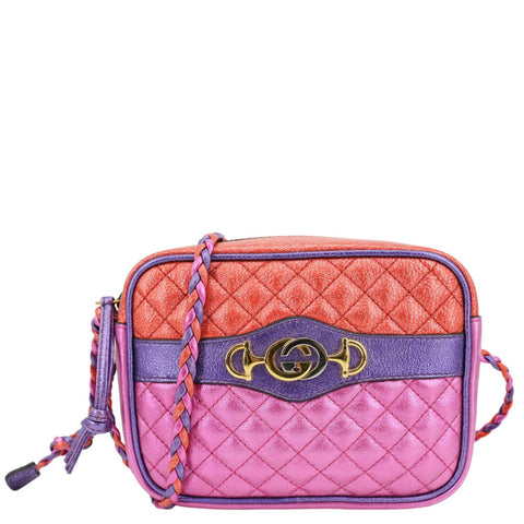 GUCCI Zumi Mini Laminated Trapuntata Leather Shoulder Bag Multicolor 534950