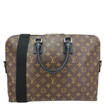 LOUIS VUITTON Porte-Documents Jour Monogram Macassar Briefcase Bag Brown