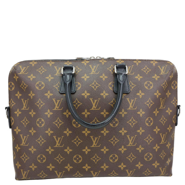 LOUIS VUITTON Porte-Documents Jour Monogram Macassar Briefcase Bag Brown