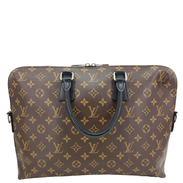LOUIS VUITTON Porte-Documents Jour Monogram Macassar Briefcase Bag Brown