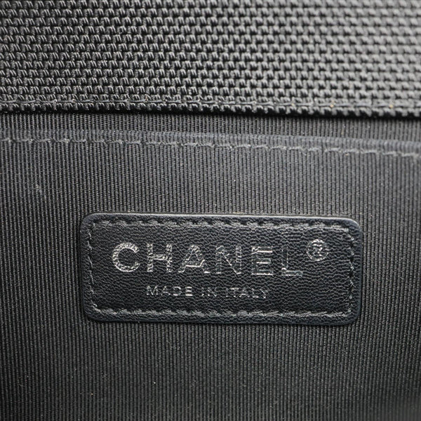 CHANEL Fluo Boy Flap Small Quilted Canvas Crossbody Bag Black