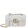 GUCCI GG Marmont Matelasse Chevron Shoulder Bag Off White 837280