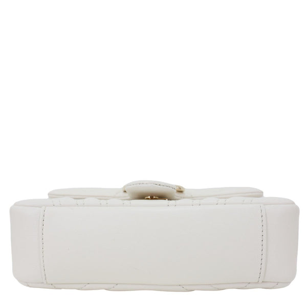 GUCCI GG Marmont Matelasse Chevron Shoulder Bag Off White 837280