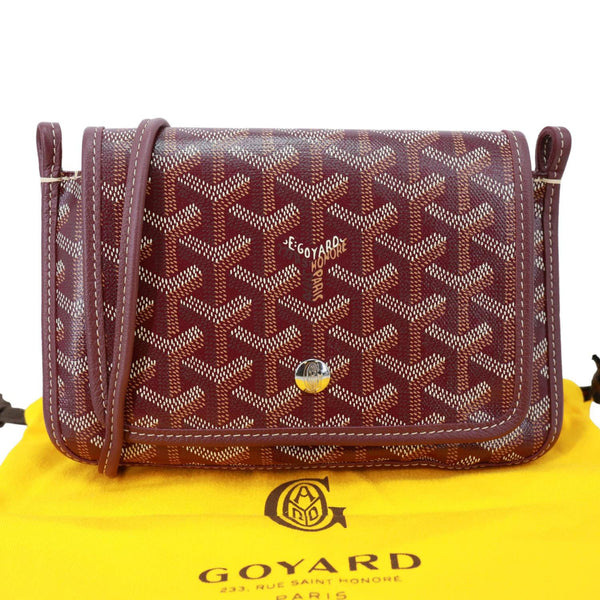 GOYARD Plumet Chevron Print Canvas Clutch Shoulder Bag Red