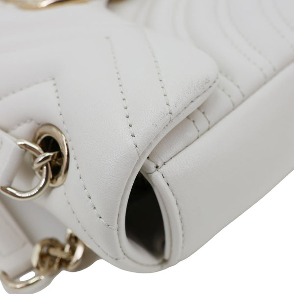 GUCCI GG Marmont Matelasse Chevron Shoulder Bag Off White 837280
