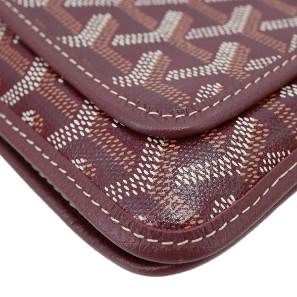 GOYARD Plumet Chevron Print Canvas Clutch Shoulder Bag Red