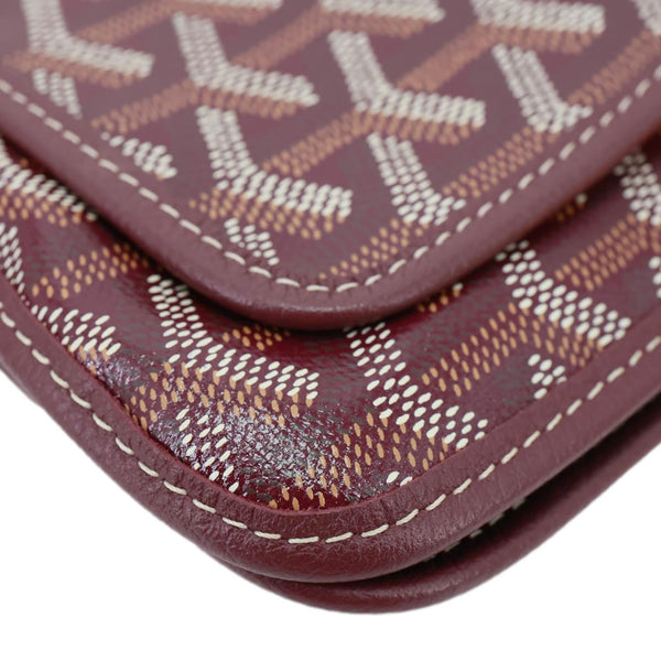 GOYARD Plumet Chevron Print Canvas Clutch Shoulder Bag Red