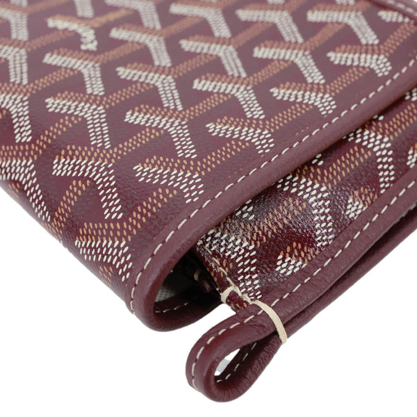 GOYARD Plumet Chevron Print Canvas Clutch Shoulder Bag Red
