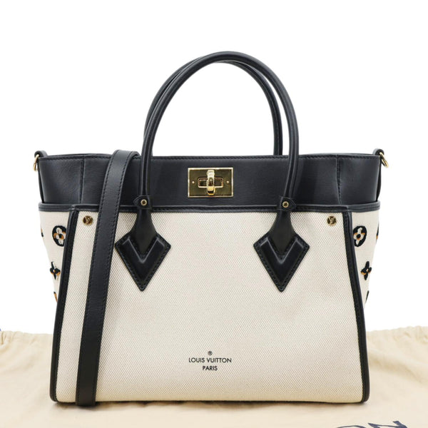 LOUIS VUITTON On My Side MM Monogram Tufted Canvas Shoulder Bag Off White