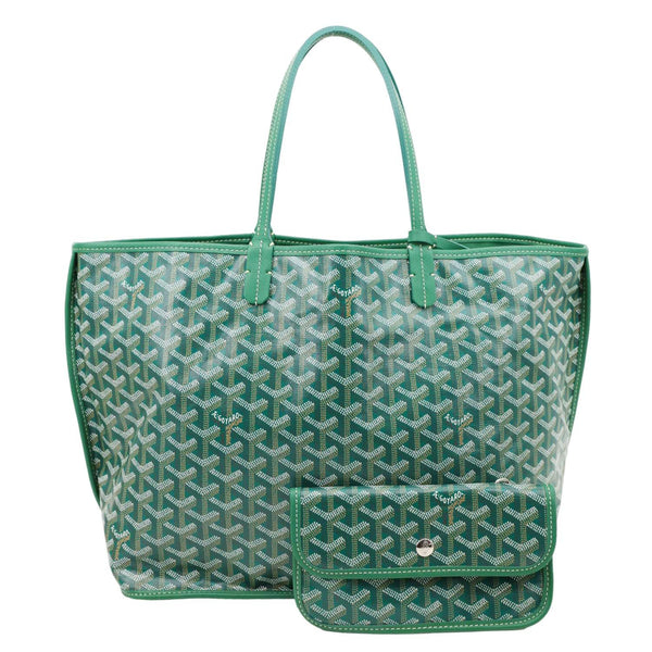 GOYARD Anjou PM Chevron Print Canvas Tote Bag Green